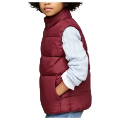 Gepolsterter Bordeaux-Pullover><noscript><img width=