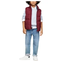 Gepolsterter Bordeaux-Pullover><noscript><img width=