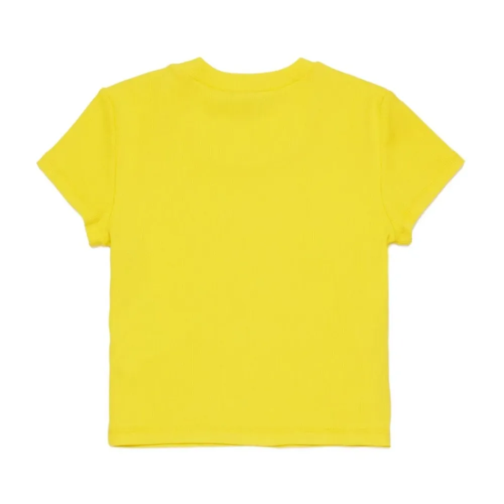 Geripptes T-Shirt mit Logo und Rundhalsausschnitt>Dsquared2 Clearance