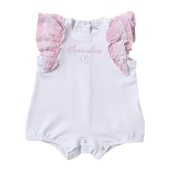 Gerüschter, bestickter Baby-Romper>Monnalisa Discount