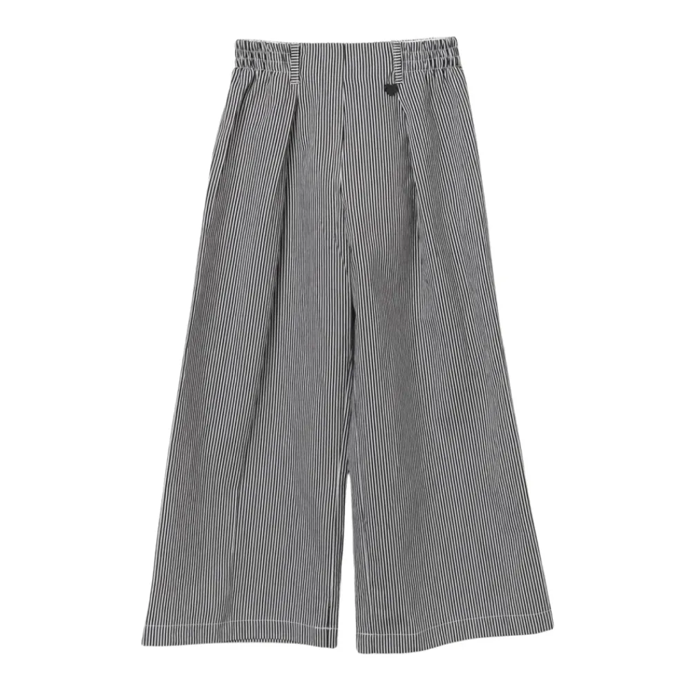 Gestreifte Hose mit weitem Bein>Monnalisa New