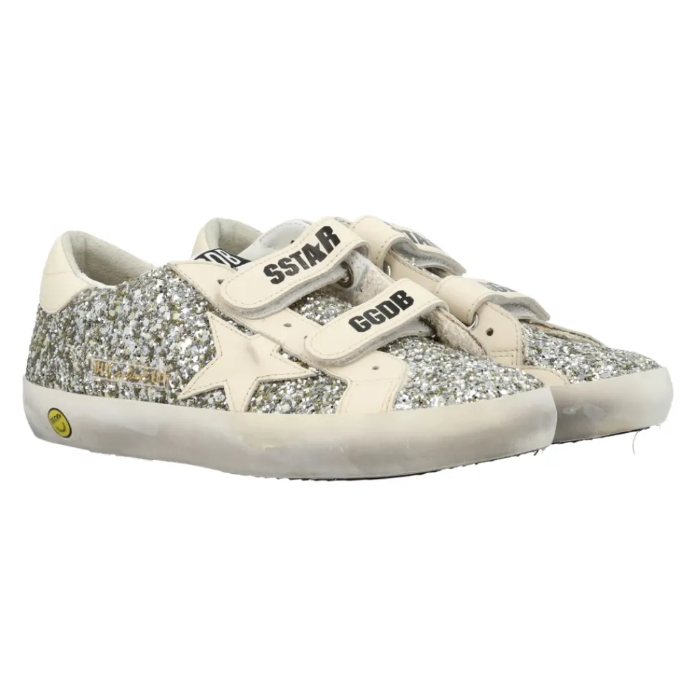 Glitter Sneakers Platimnum/cream AW25>Golden Goose Discount