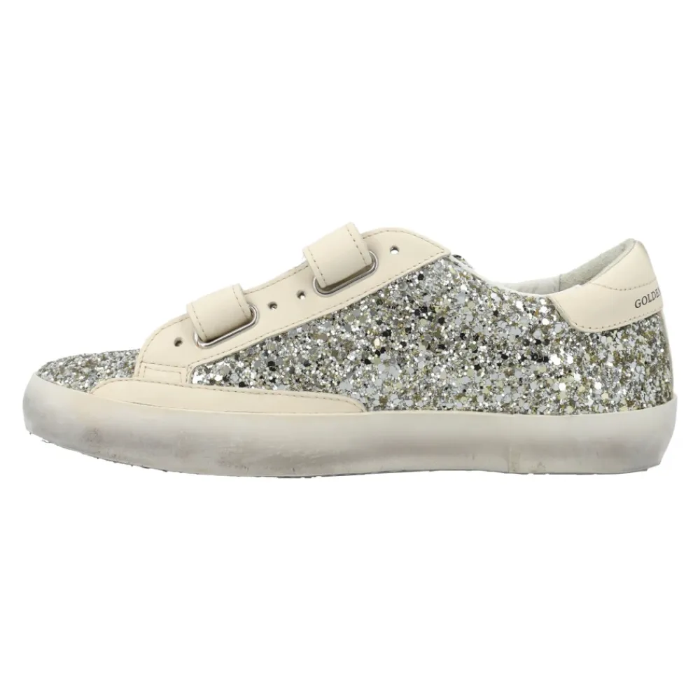 Glitter Sneakers Platimnum/cream AW25>Golden Goose Discount