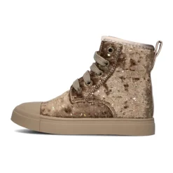 Goldene Samt Glitzer Stiefeletten>Shoesme Online