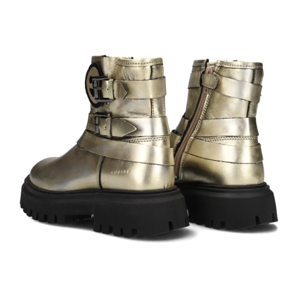 Goldene Stiefeletten mit Smiley>Nubikk