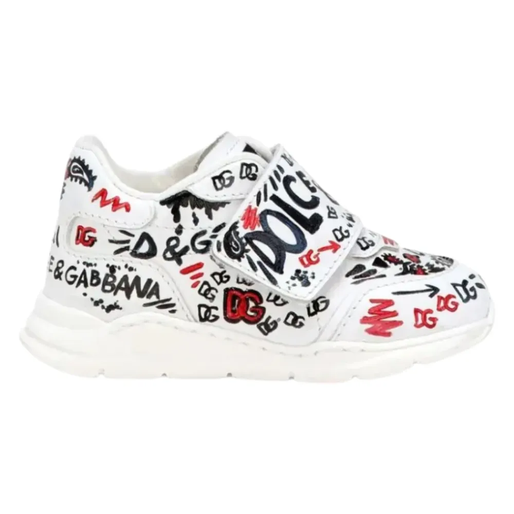 Graffiti Print Leder Sneakers>Dolce & Gabbana New