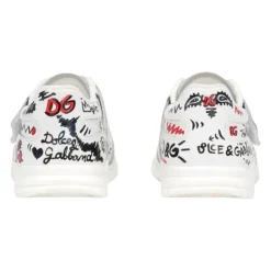 Graffiti Print Leder Sneakers><noscript><img width=