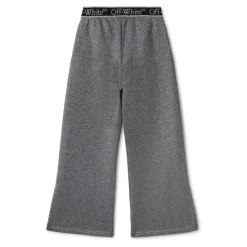 e Baumwollhose mit Logo-Print und weitem Bein>Off White