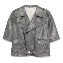 e Biker Lederjacke Reißverschluss Vorne>Douuod Woman Hot