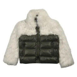 er Pelzmantel mit Stehkragen>Blauer Clearance