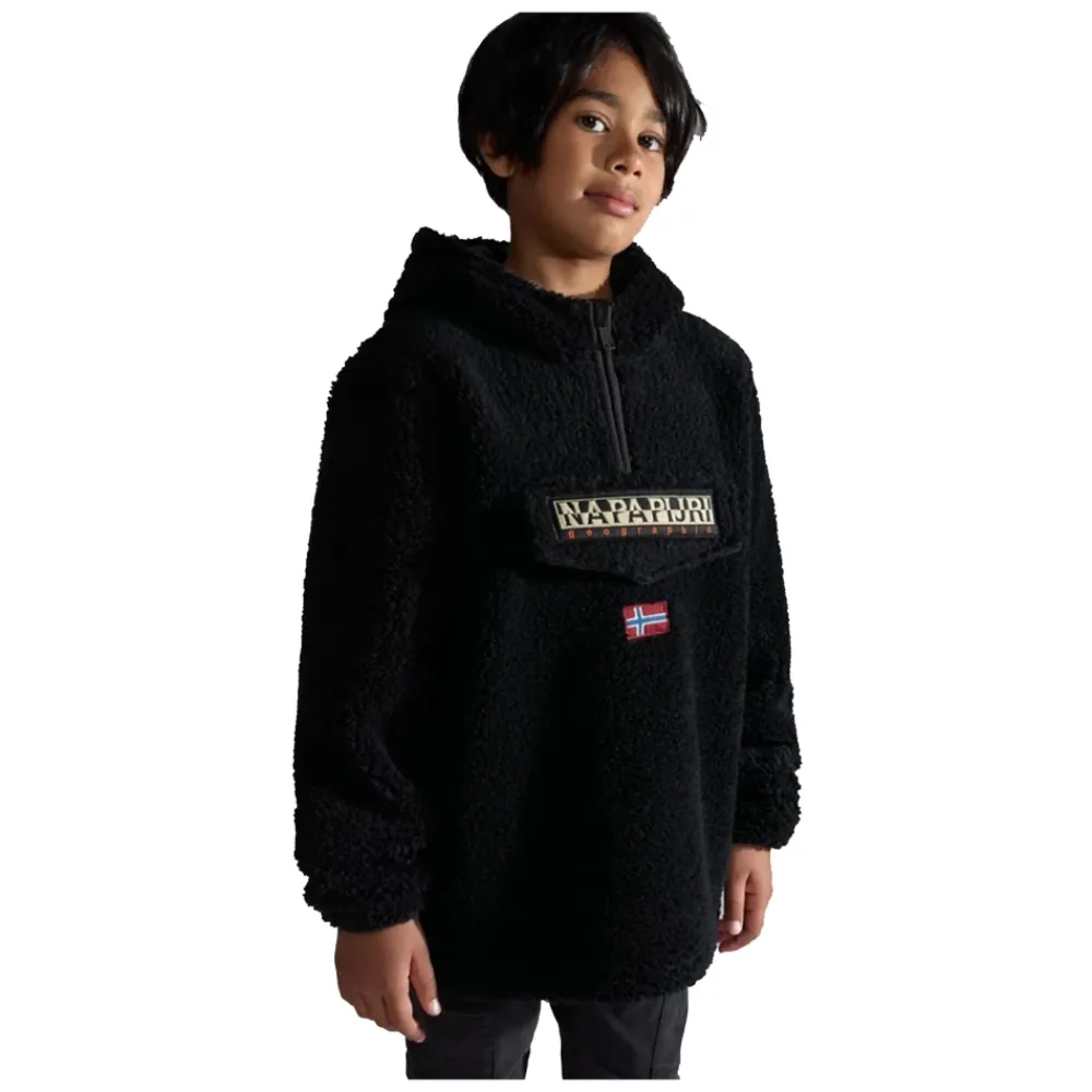 Half-Zip Fleece Hoodie>Napapijri Sale