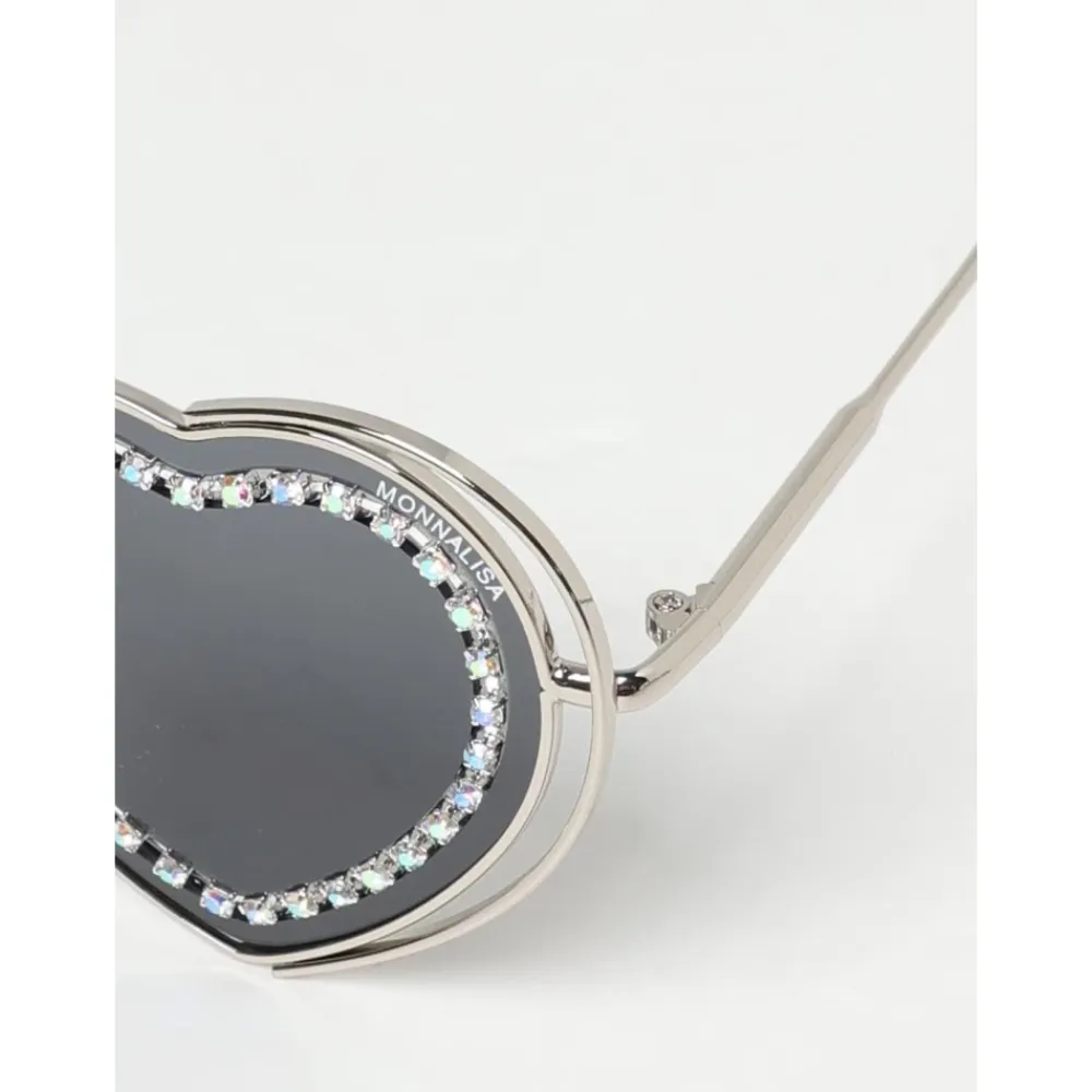Herzförmige Sonnenbrille mit Strass Kinder>Monnalisa Sale
