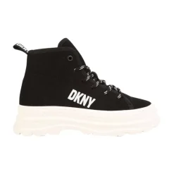 High-Top Canvas Sneakers>DKNY