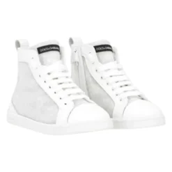 High-Top-Sneakers aus Leder>Dolce & Gabbana
