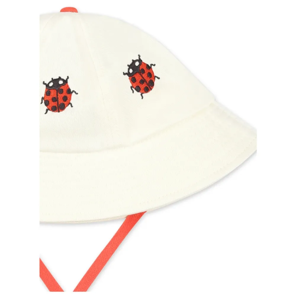 Ivory Baumwollcloche mit Marienkäferstickerei>Mini Rodini Outlet