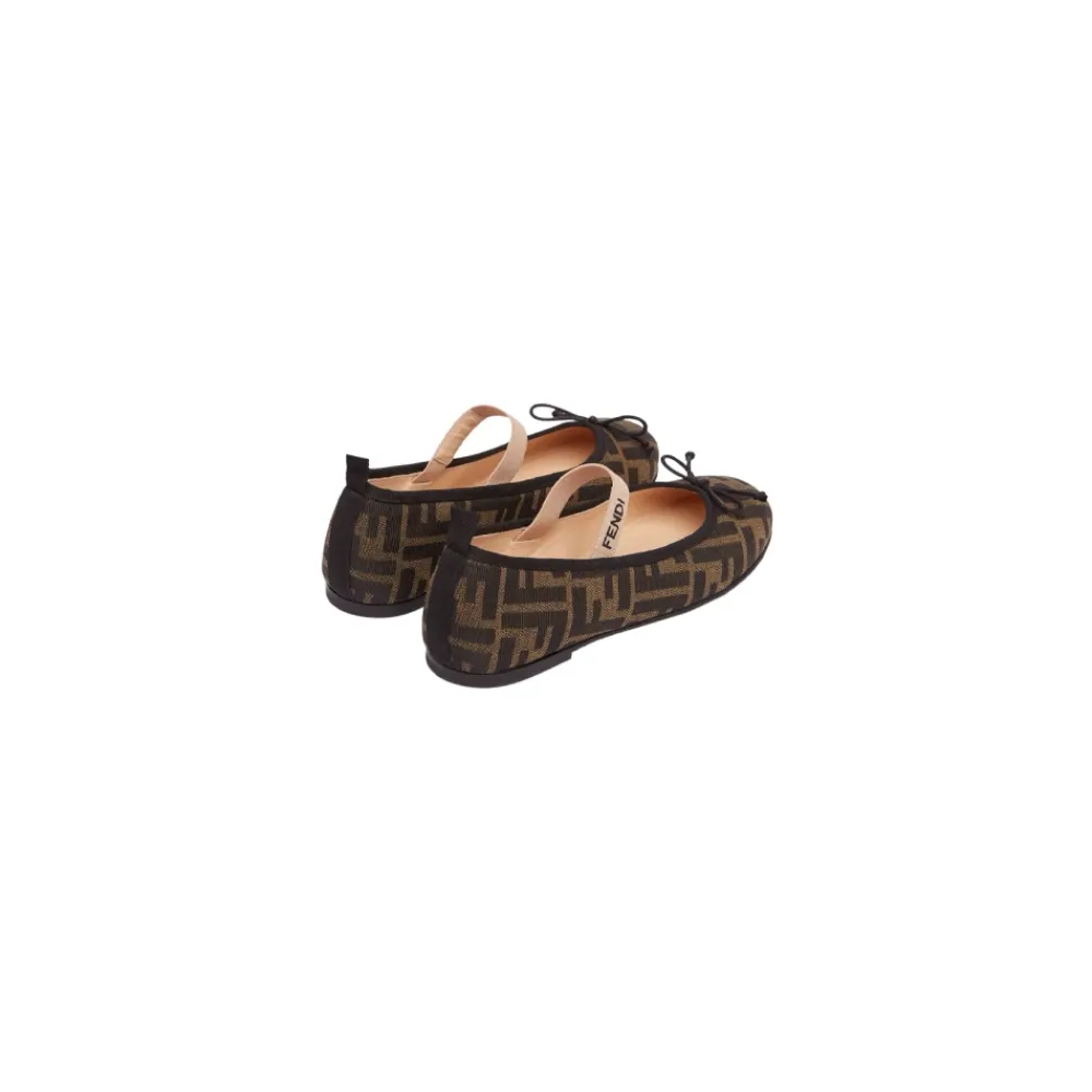 Jacquard Ballerinas mit FF-Logo-Schleife>Fendi New