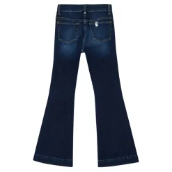 Jeans mit elastischem Bund, fünf Taschen, mittlerer Waschung und weitem Bein>Liu Jo Discount