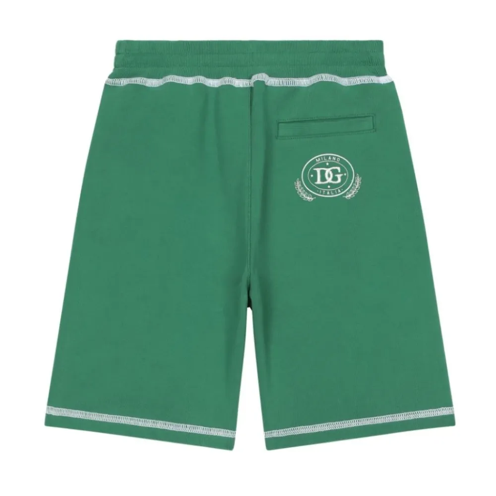 Jersey-Shorts mit Kontrastnähten und gesticktem Logo>Dolce & Gabbana Outlet