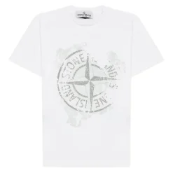 Junior Baumwoll-T-Shirt mit Logo-Print>Stone Island Discount