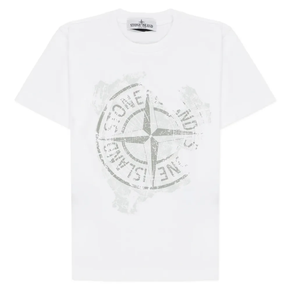 Junior Baumwoll-T-Shirt mit Logo-Print>Stone Island Discount