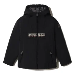 Kapuzenjacke mit durchgehendem Reißverschluss und Logo-Patch>Napapijri Discount