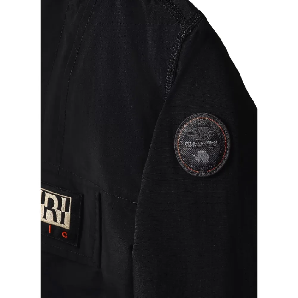 Kapuzenjacke mit durchgehendem Reißverschluss und Logo-Patch>Napapijri Discount