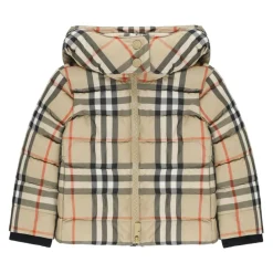 Karierte Kapuzen-Daunenjacke>Burberry New