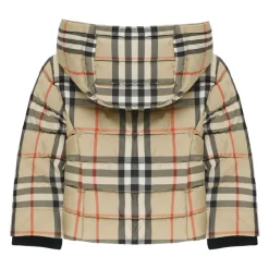 Karierte Kapuzen-Daunenjacke>Burberry New