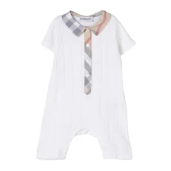 Karo-Detail gerippter Strampler>Burberry Best