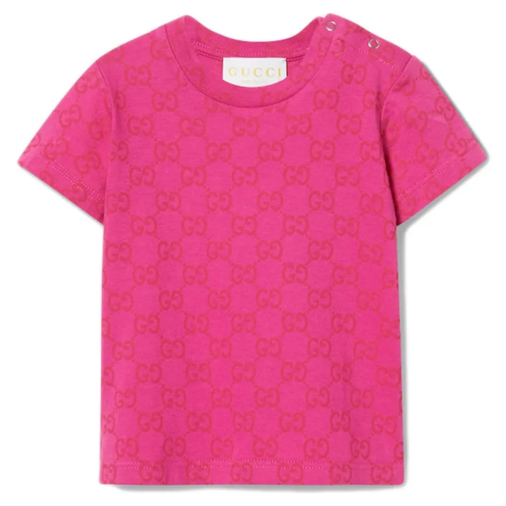 Kinder Allover GG Print T-shirts Fuchsia>Gucci New