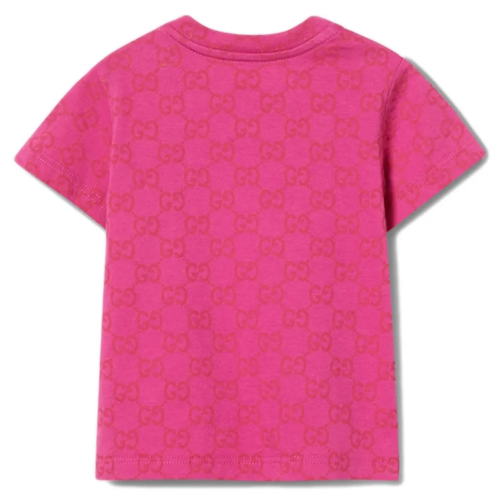 Kinder Allover GG Print T-shirts Fuchsia>Gucci New