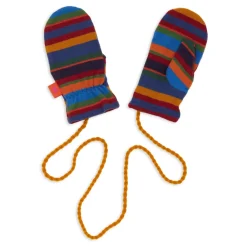 Kinder blaue Fleece-Handschuhe mit en Streifen>GALLO