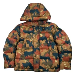 Kinder Camo Steppmantel mit Kapuze>Blauer New