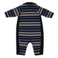 Kinder fußloser blauer Fleece-Strampler mit en Streifen>GALLO Best