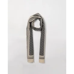 Kinder Geometrischer Print Schal Creme>Balmain Discount