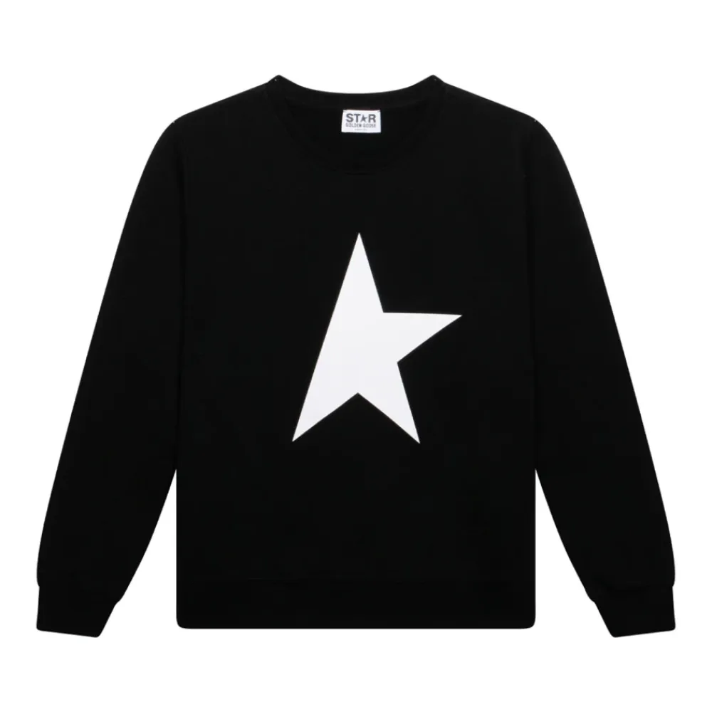 Kinder Logo-Print Sweatshirt Dunkelblau Weiß>Golden Goose Hot