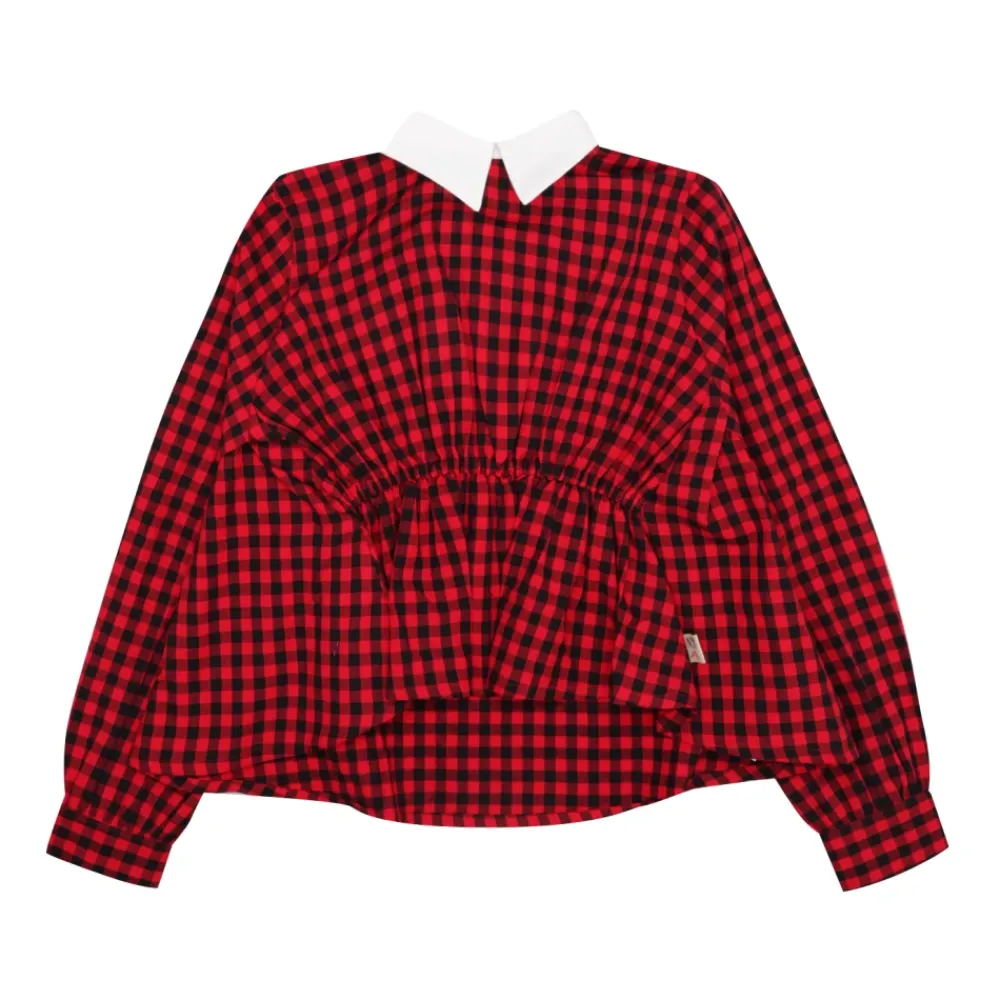 Kinder es und Schwarzes Baumwollhemd mit Weißem Kragen>N21 Online