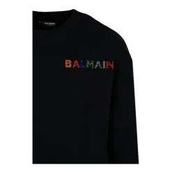 Klassischer Baumwoll-Sweatshirt Nero AW25>Balmain