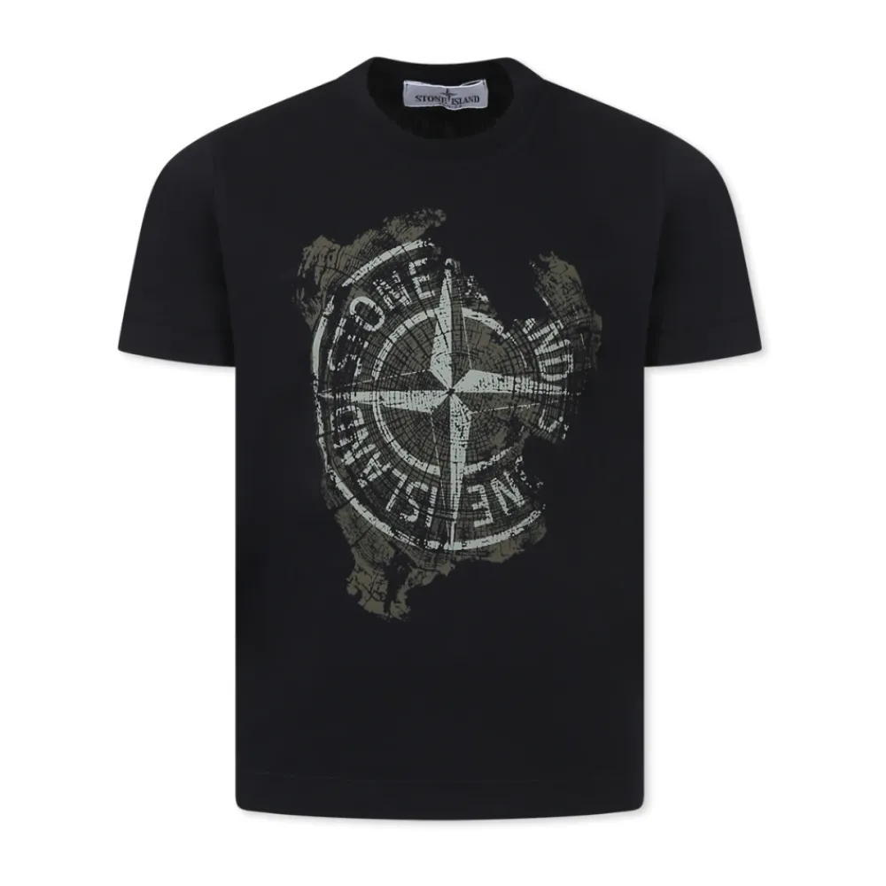 Kompass-Print es Baumwoll-T-Shirt>Stone Island Hot