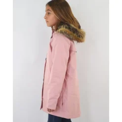 Lange Jacke mit Pelzkragen Doppelverschluss><noscript><img width=