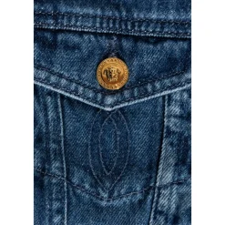 Lasered Denim Blouson><noscript><img width=