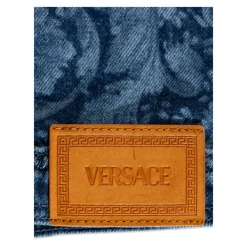 Lasered Denim Blouson><noscript><img width=