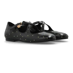 Leder Ballettflats mit Applikationen>Versace Clearance