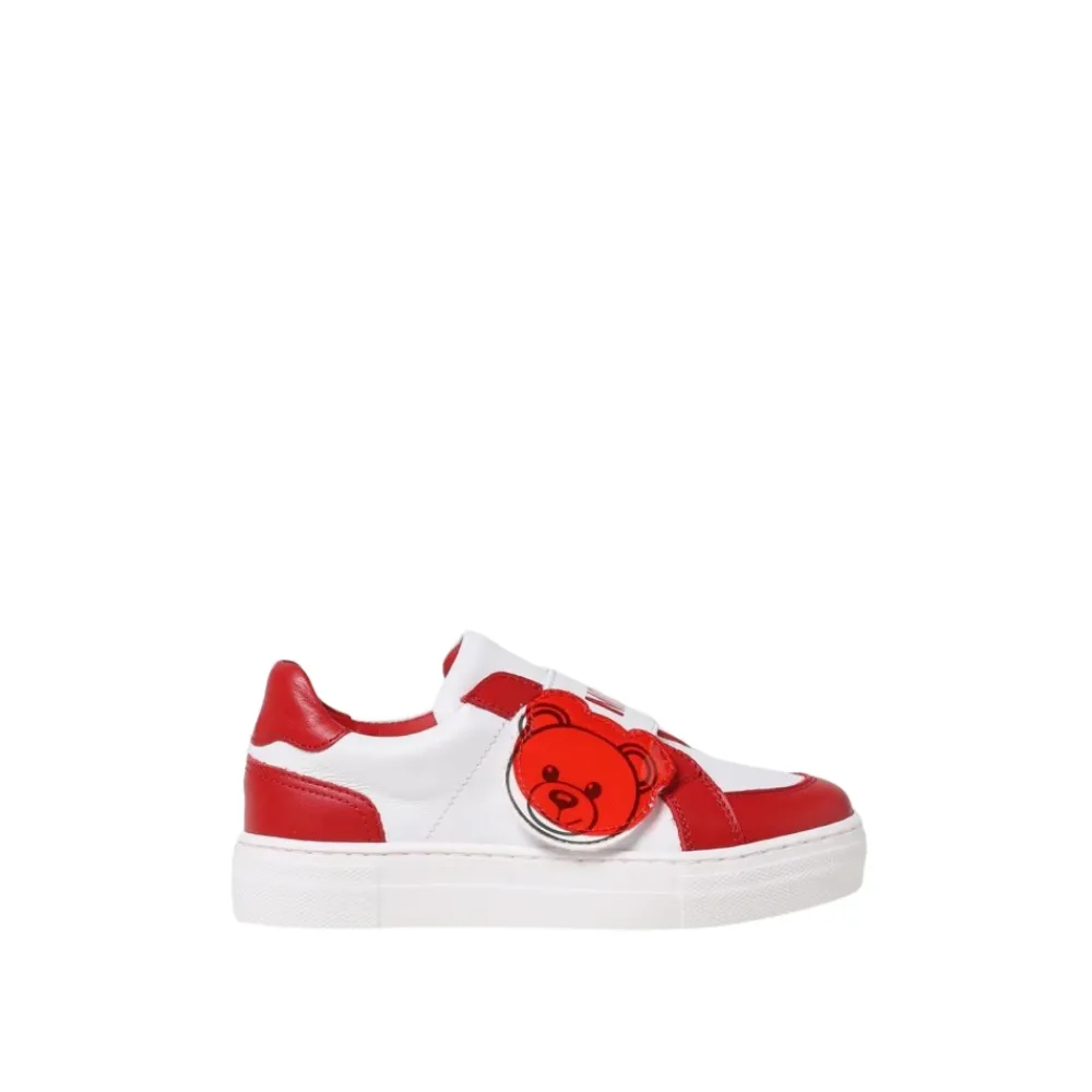 Leder Kinder Sneaker mit Klettverschluss>Moschino Best