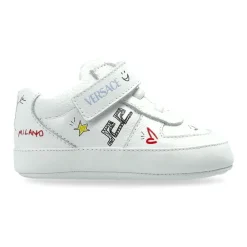 Leder-Sneakers mit Print>Versace