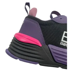 Lila flache Schuhe mit Kontrastdetails><noscript><img width=