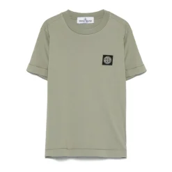 Logo-Patch T-Shirt mit Rundhalsausschnitt>Stone Island Outlet