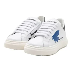 Low Lace-Up Leather Sneakers>Dsquared2 Discount