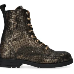 Mädchen Schlangenmuster Schnürstiefel>Develab