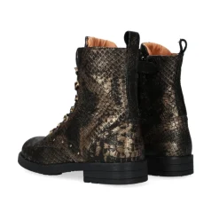 Mädchen Schlangenmuster Schnürstiefel><noscript><img width=